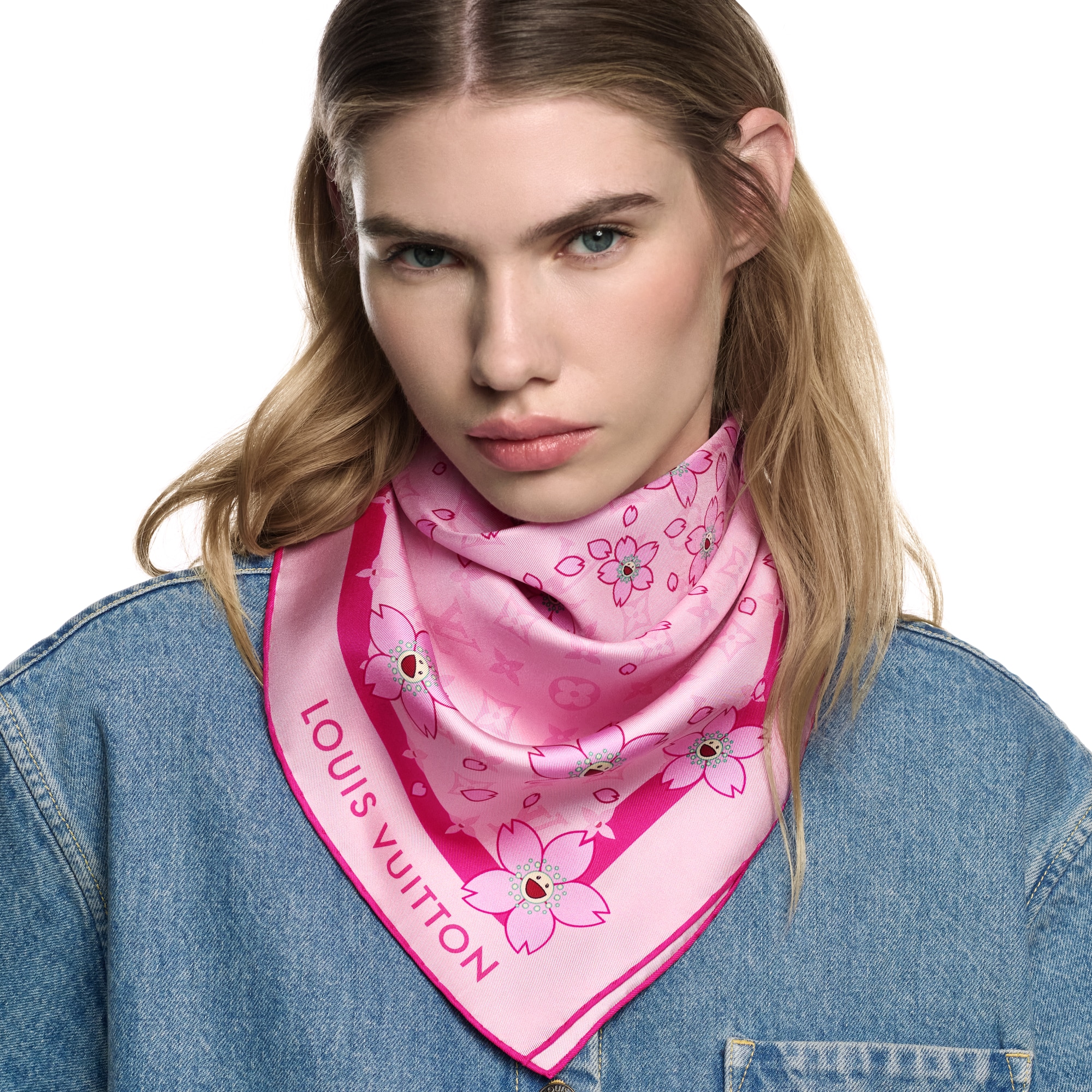 LV x TM Monogram Cherry Blossom Square 70 . - Luxury Accessories